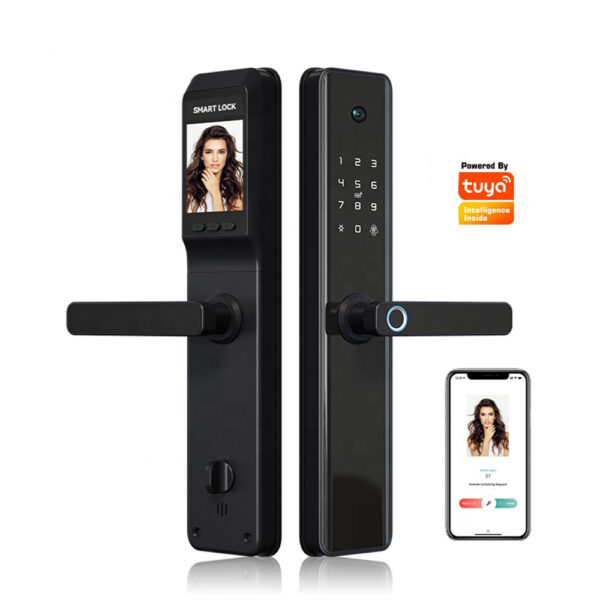 Smart Fingerprint Wireless Door Lock For Hotel And Card/Digital Door Lock For Hotel With Camera Tuya Wifi Or Ttlock