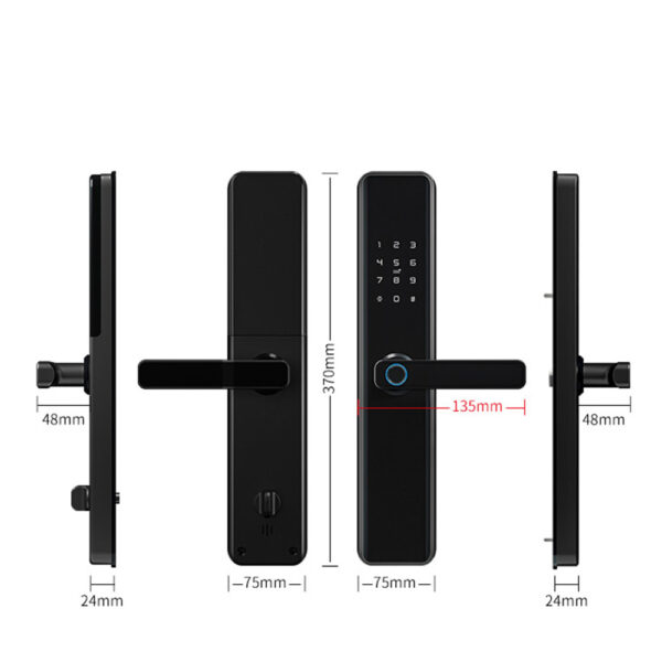 Remote Home Electronic Digital Wifi Smart Fingerprint Door Lock With Tuya App