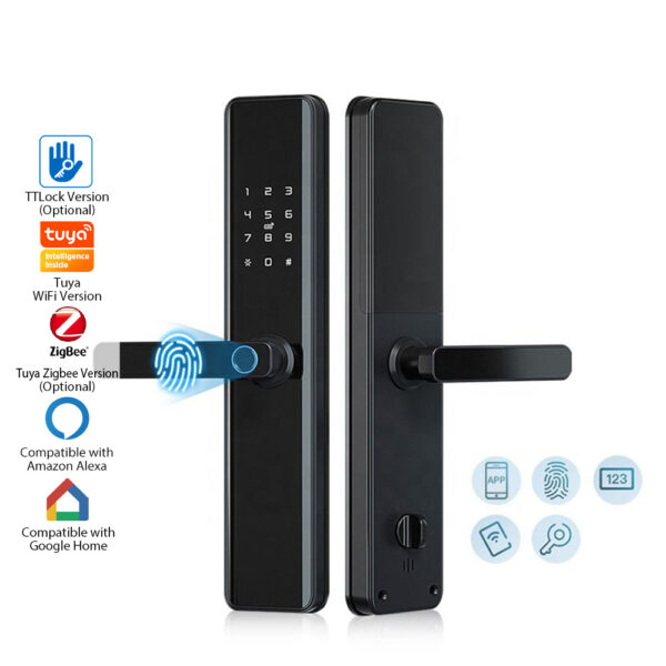 Remote Home Electronic Digital Wifi Smart Fingerprint Door Lock With Tuya App