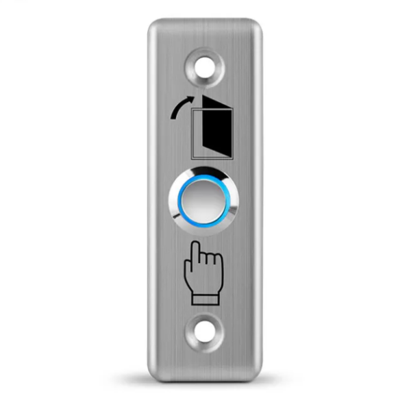 Stainless Steel Exit Push Button For Access Control With Nickel - Plated Copper Button